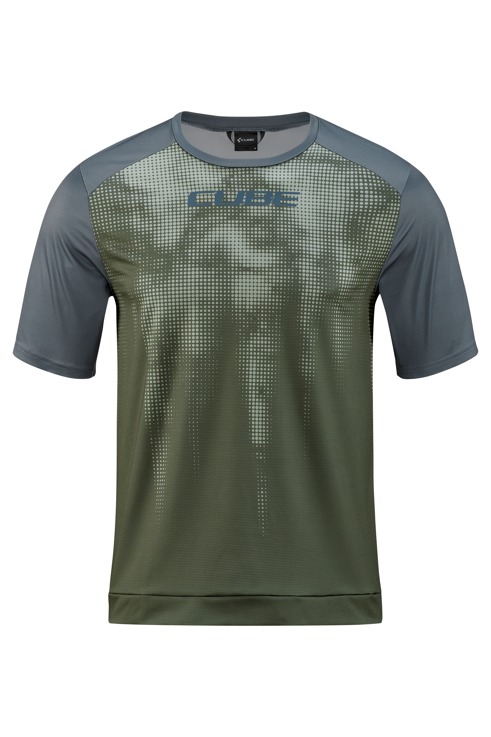 CUBE ATX maillot ras du cou TM manches courtes olive´n´grey homme