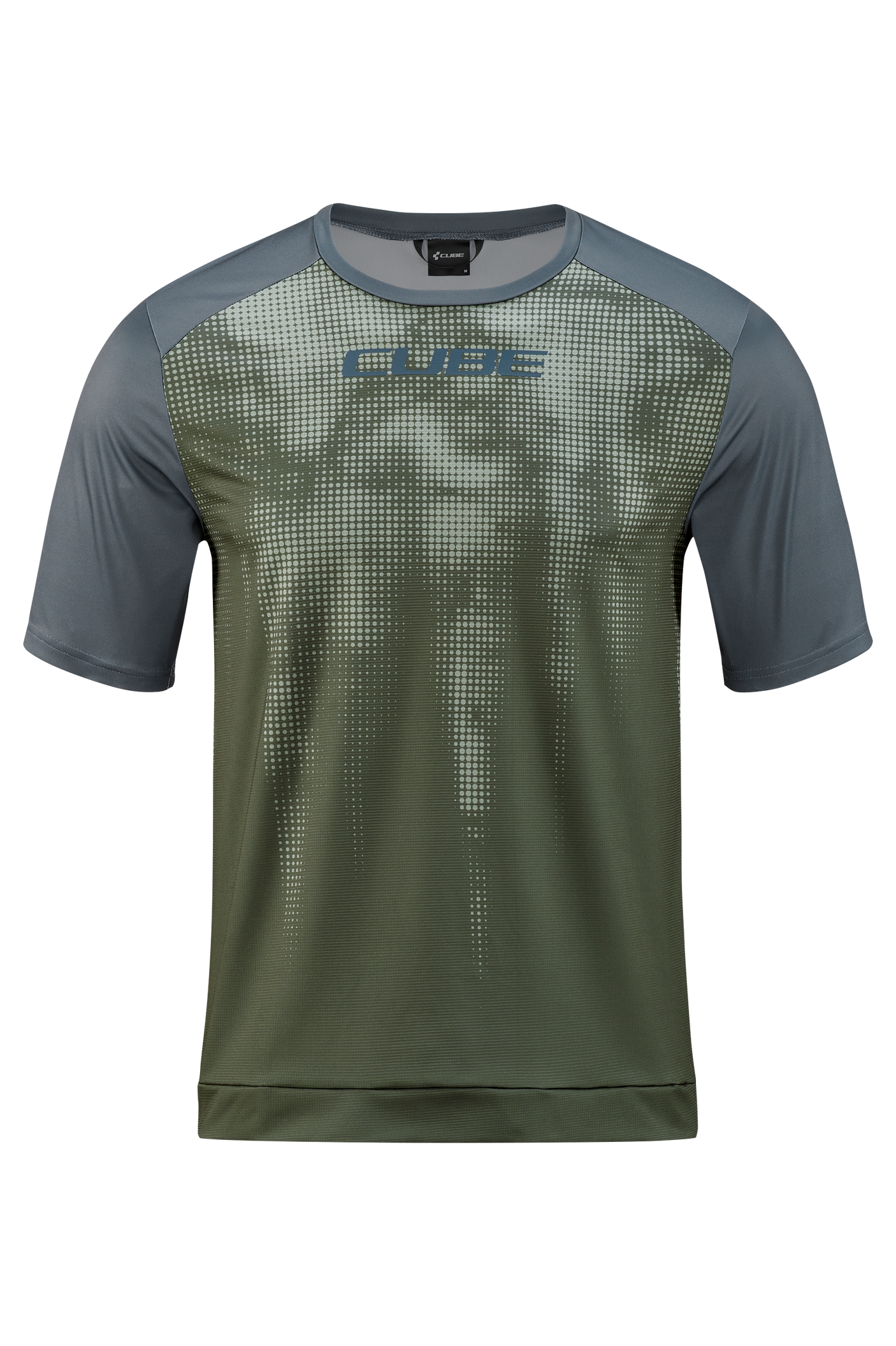 CUBE ATX maillot ras du cou TM manches courtes olive´n´grey homme