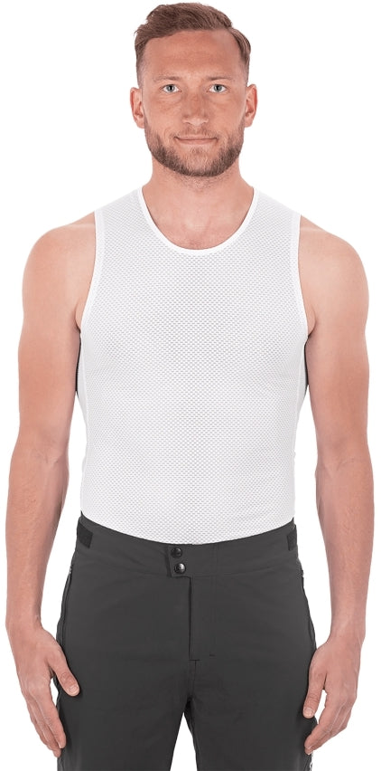 CUBE maillot de corps fonctionnel mesh sans manches blanc homme