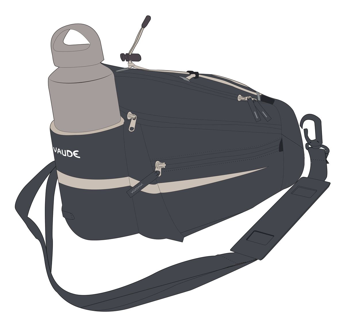 VAUDE Silkroad sac porte-bagages L Snap-It noir