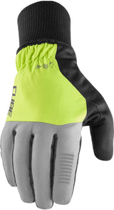 Gants CUBE hiver doigts longs X NF gris et jaune