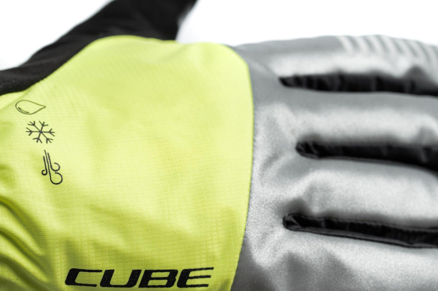 Gants CUBE hiver doigts longs X NF gris et jaune