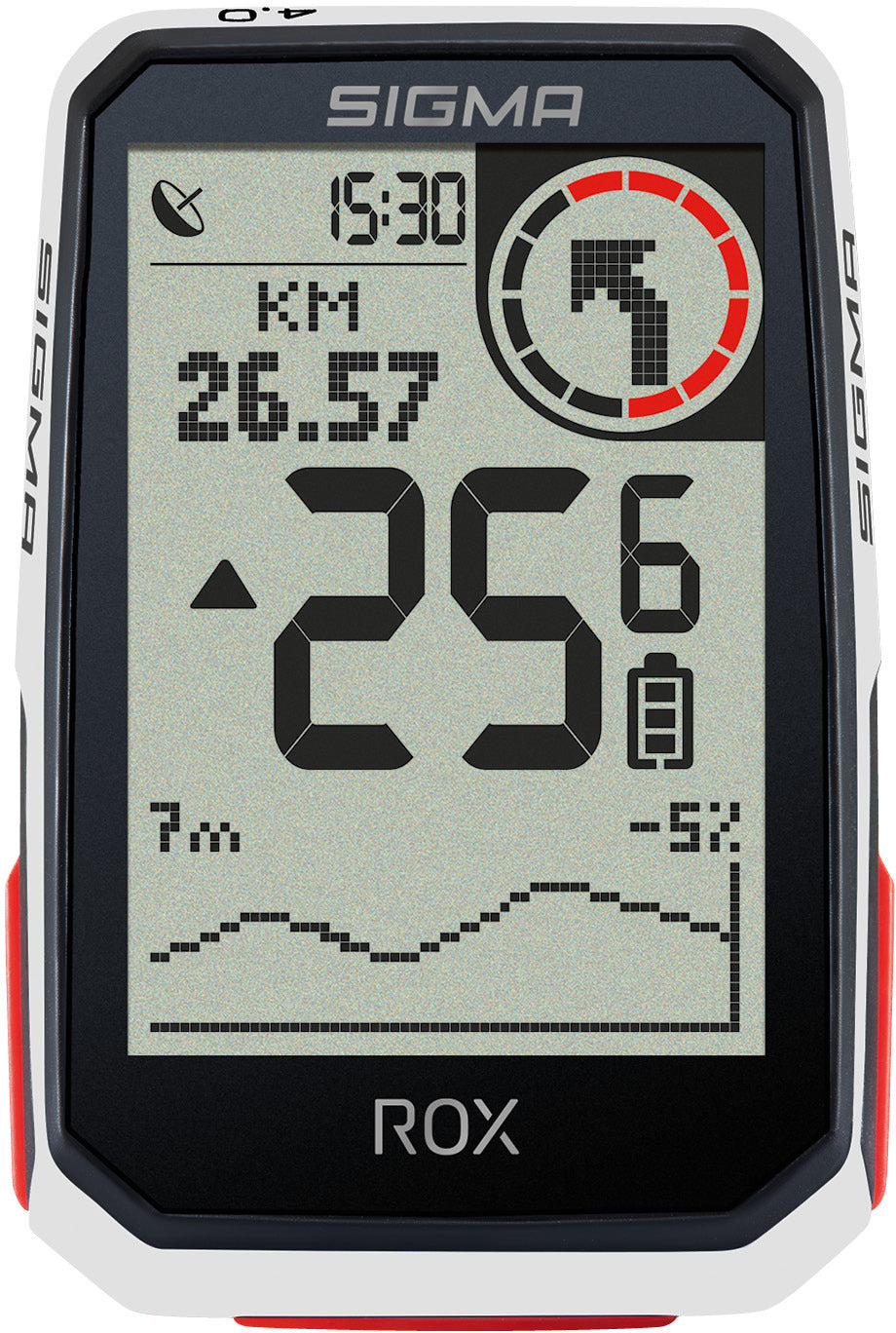 Ordinateur de vélo Sigma ROX 4.0 avec support de potence blanc