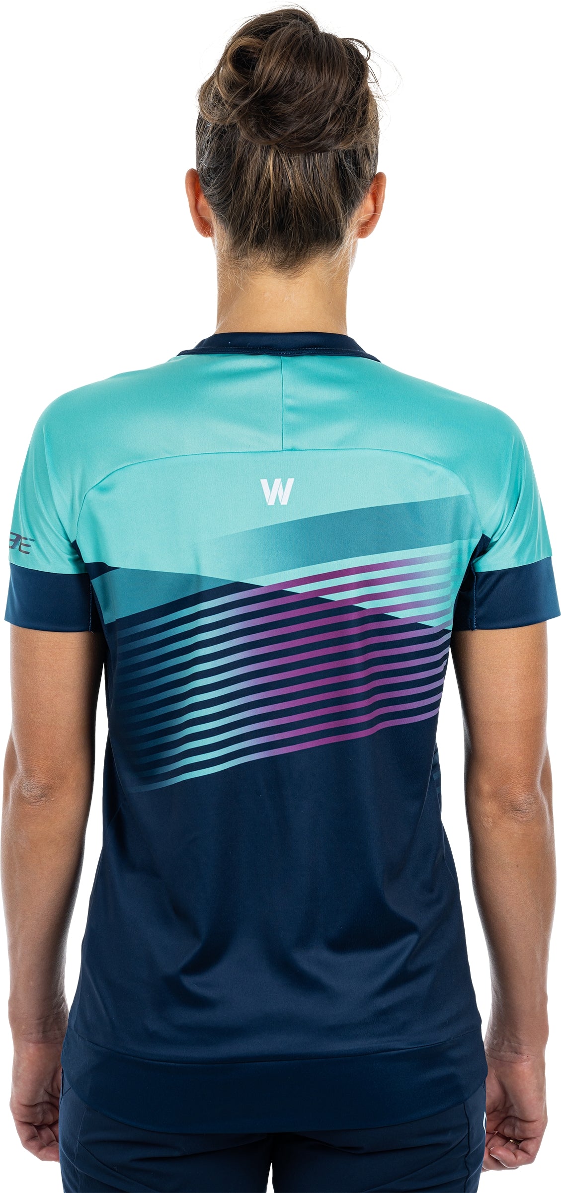 CUBE TEAMLINE WS maillot col rond manches courtes bleu'n'mint