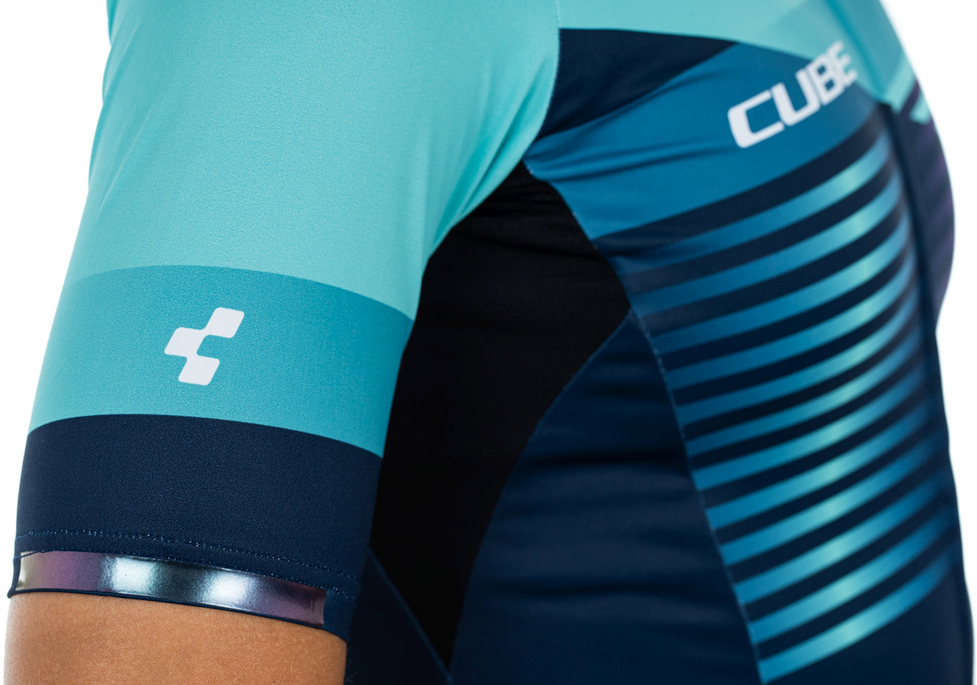 CUBE TEAMLINE WS maillot manches courtes bleu'n'mint