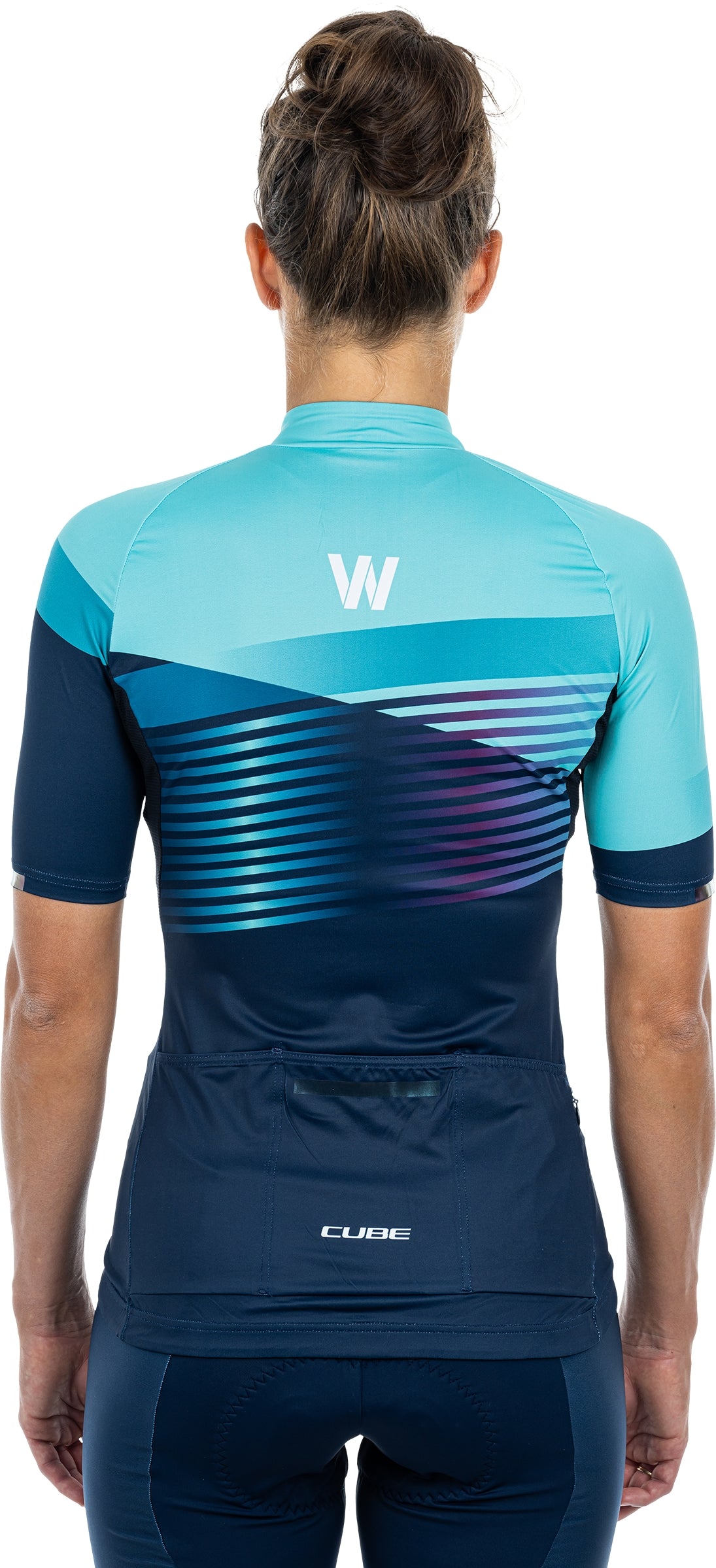 CUBE TEAMLINE WS maillot manches courtes bleu'n'mint