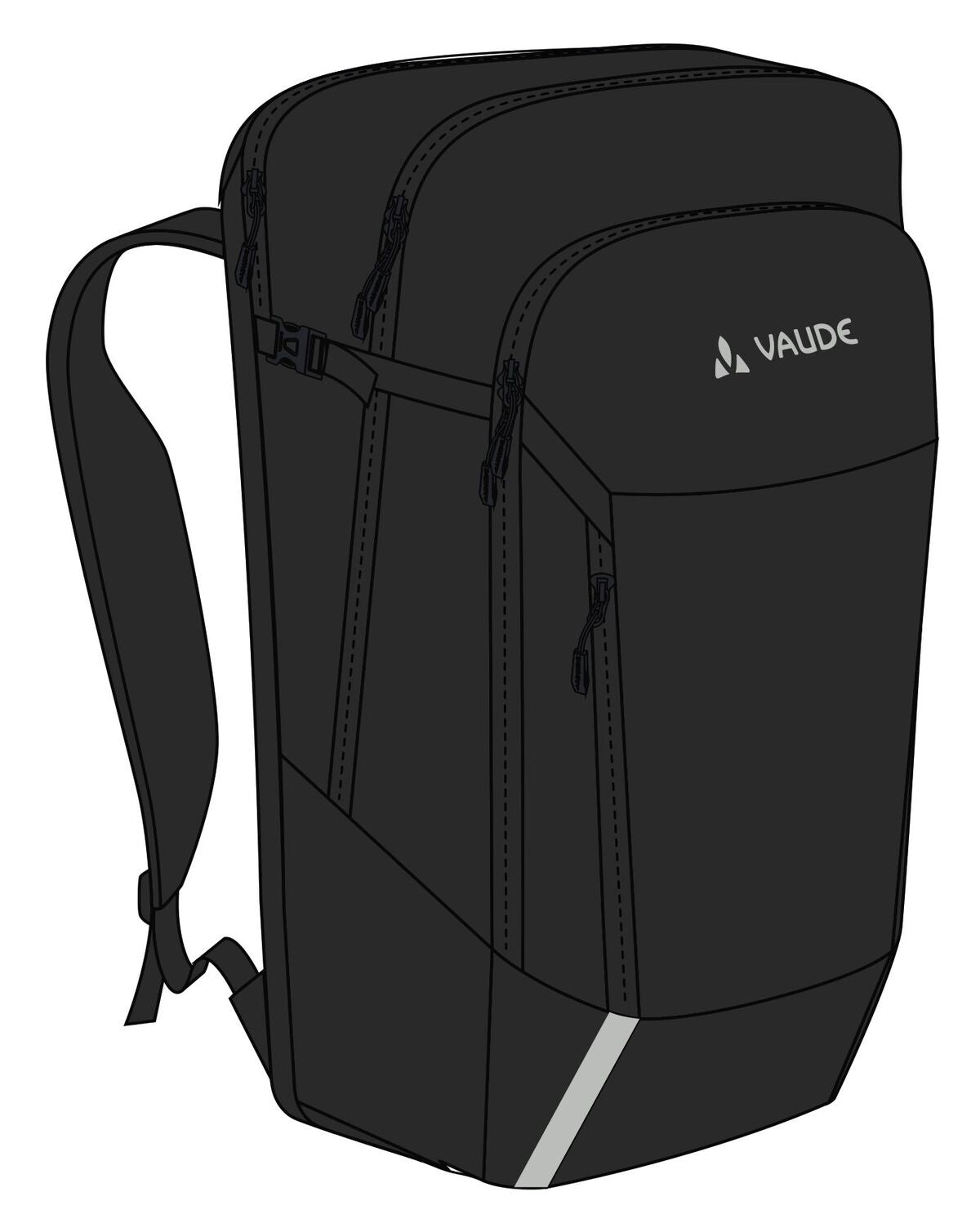 Sacoche et sac à dos de vélo VAUDE Cycle 28 II 2in1 noir