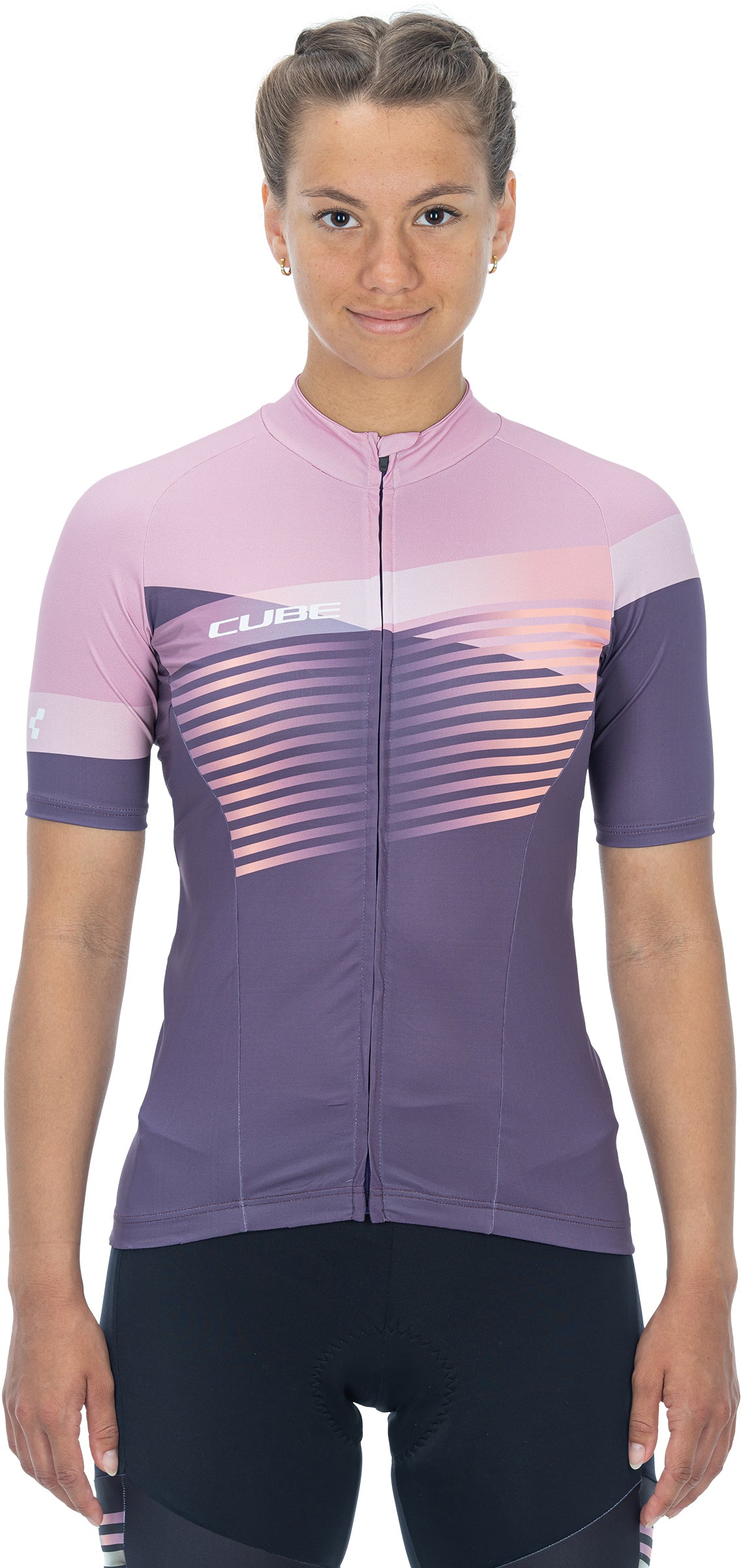 CUBE TEAMLINE WS maillot manches courtes violet´n´rose