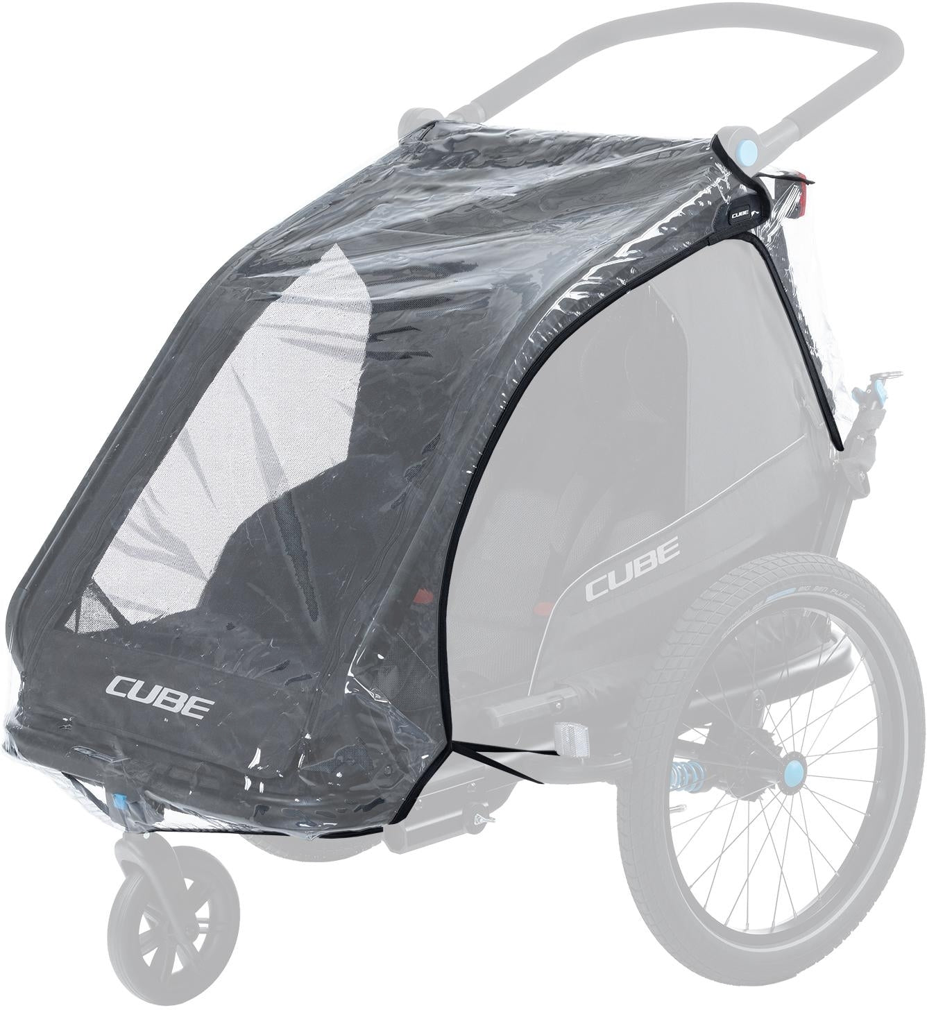 Housse de pluie CUBE pour remorque de vélo enfant Double CMPT