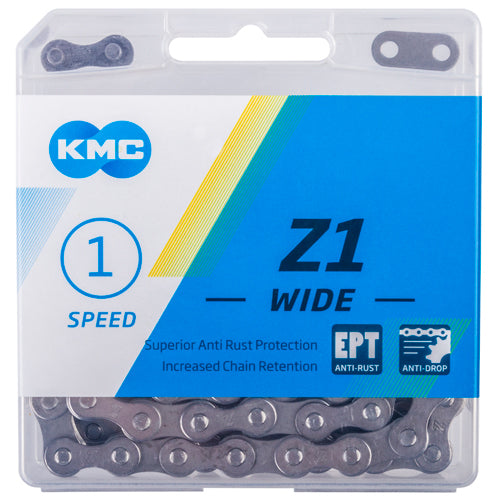 Chaîne KMC Z1 Wide EPT 128 maillons gris