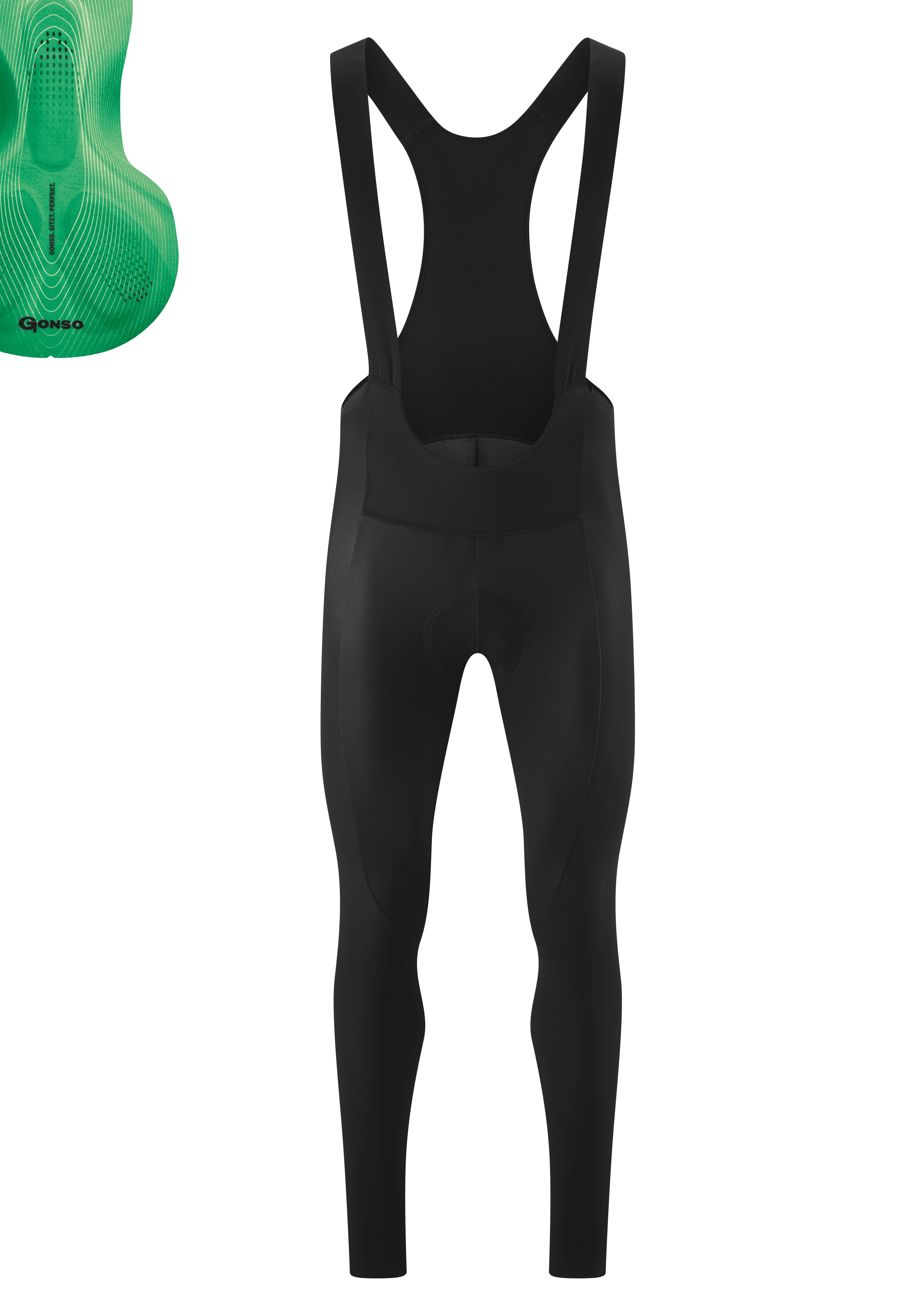 Gonso Sitivo Tight Bib Hommes Noir / Vert Vif