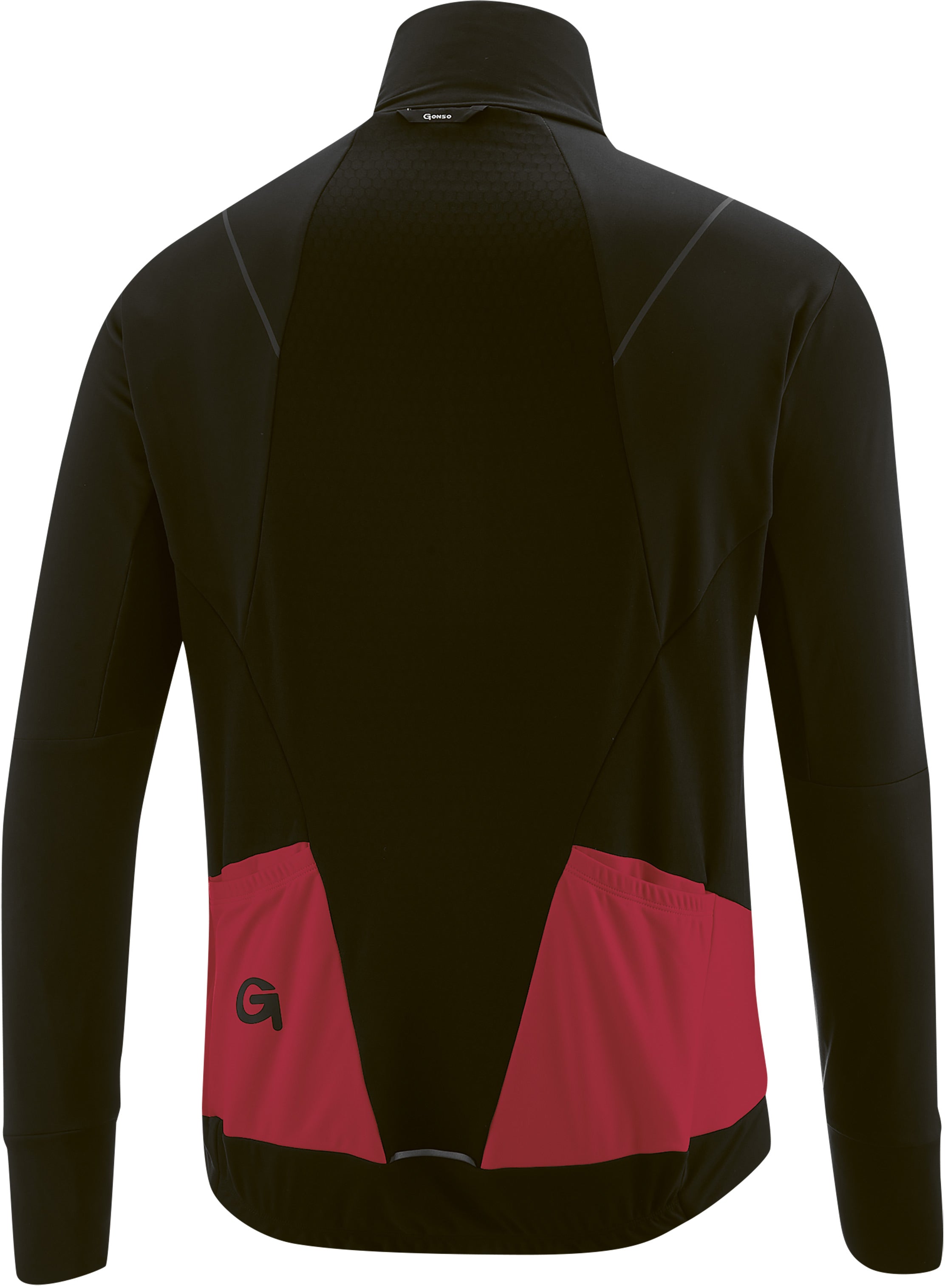 Gonso Bavella maillot manches longues avec zip intégral hommes rouge/noir