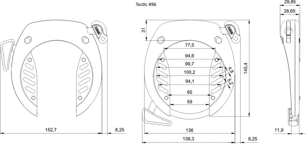 Antivol de cadre ABUS Tectic 496 noir