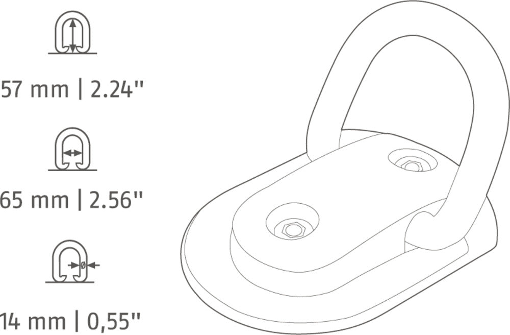 ABUS Wba75 B/SB ancrage pour mur et sol noir/or