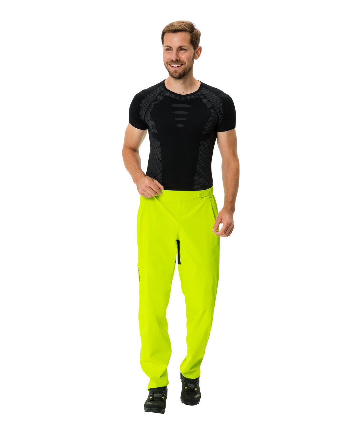 VAUDE Moab Pantalon de pluie Homme, jaune fluo