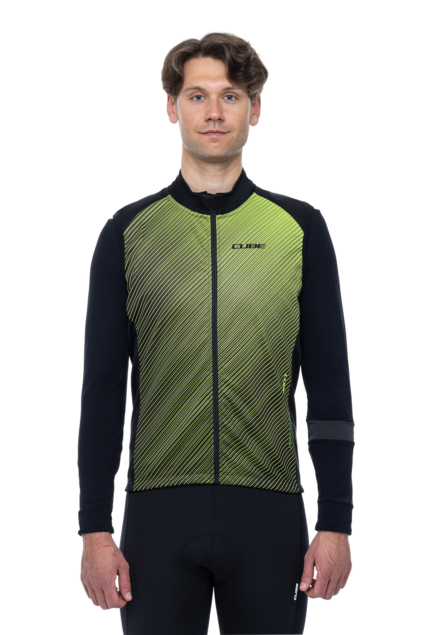 Gilet softshell CUBE BLACKLINE Sécurité noir et jaune fluo