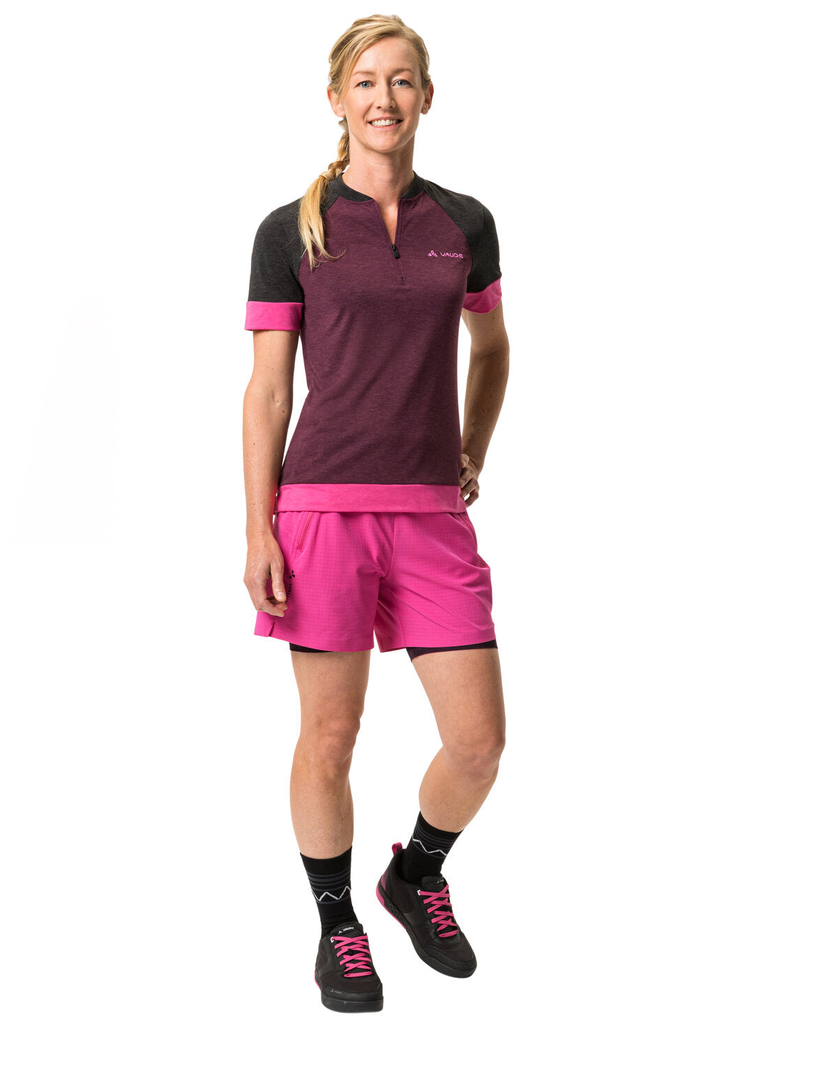 VAUDE Altissimo Q-Zip chemise à manches courtes femme rose