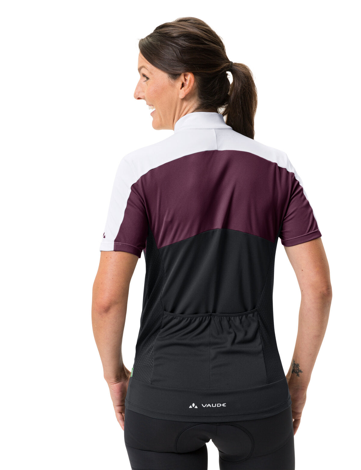 VAUDE Matera maillot manches courtes entièrement zippé femme noir/violet