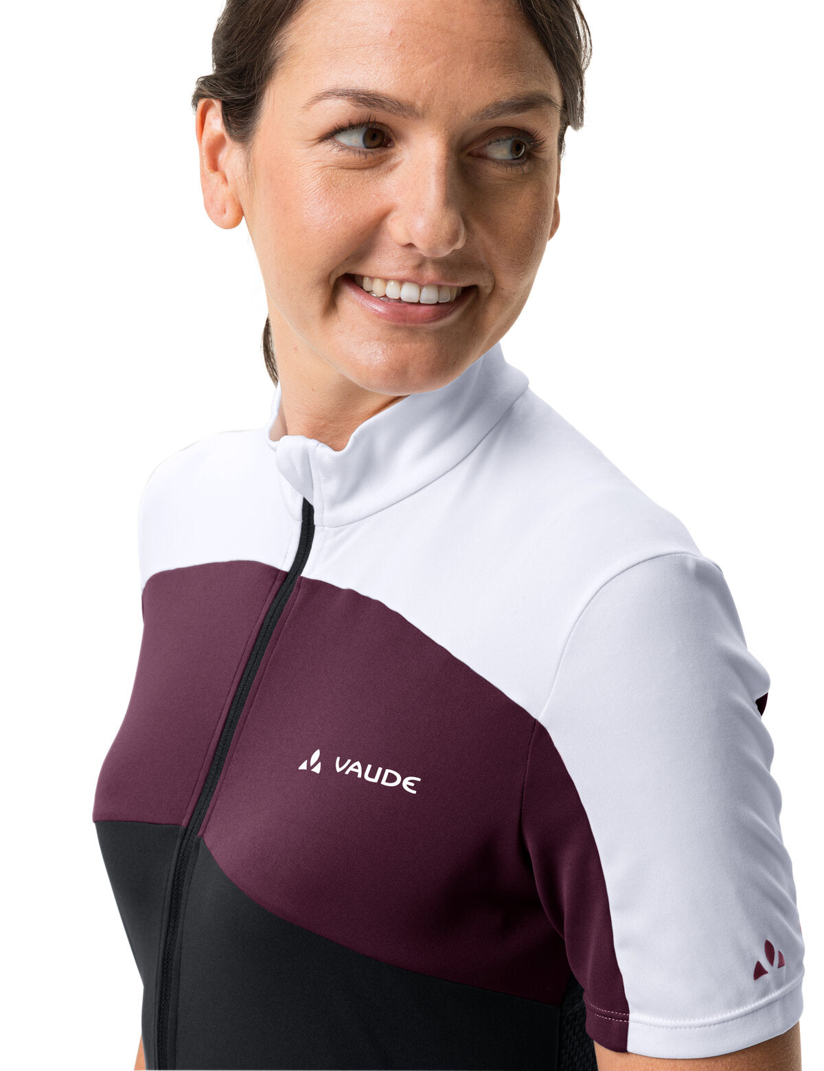 VAUDE Matera maillot manches courtes entièrement zippé femme noir/violet