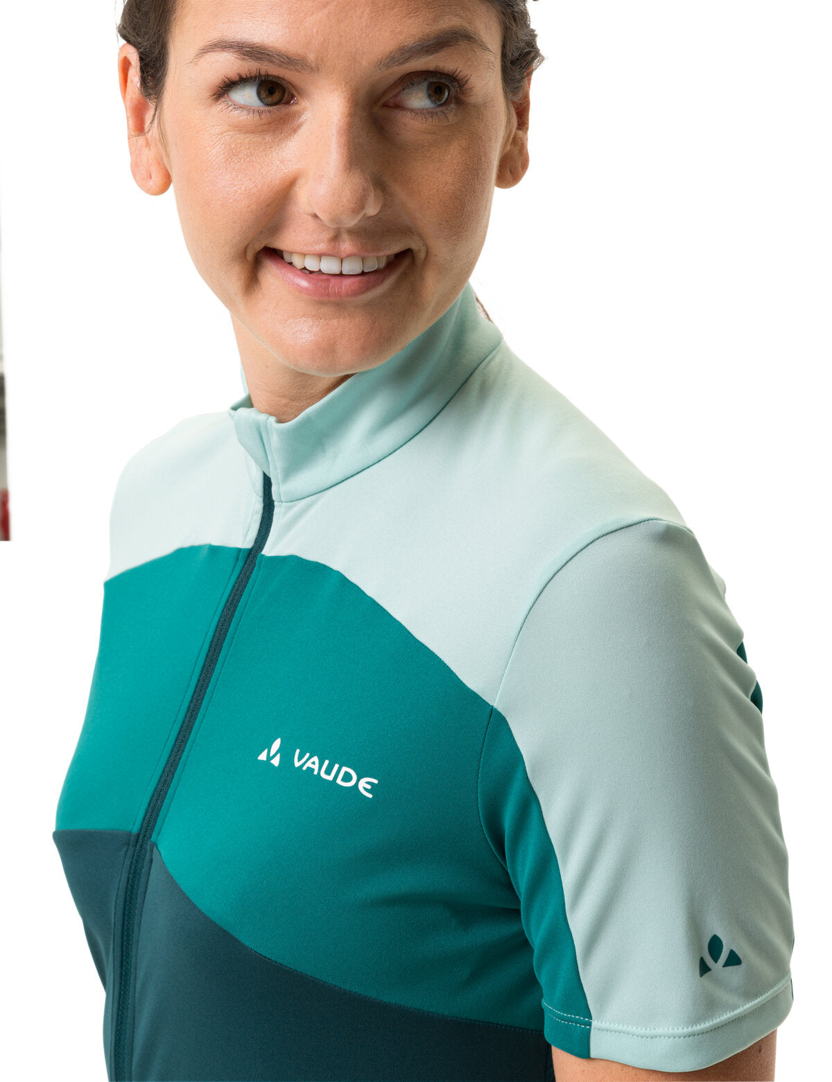 VAUDE Matera maillot manches courtes entièrement zippé femme vert