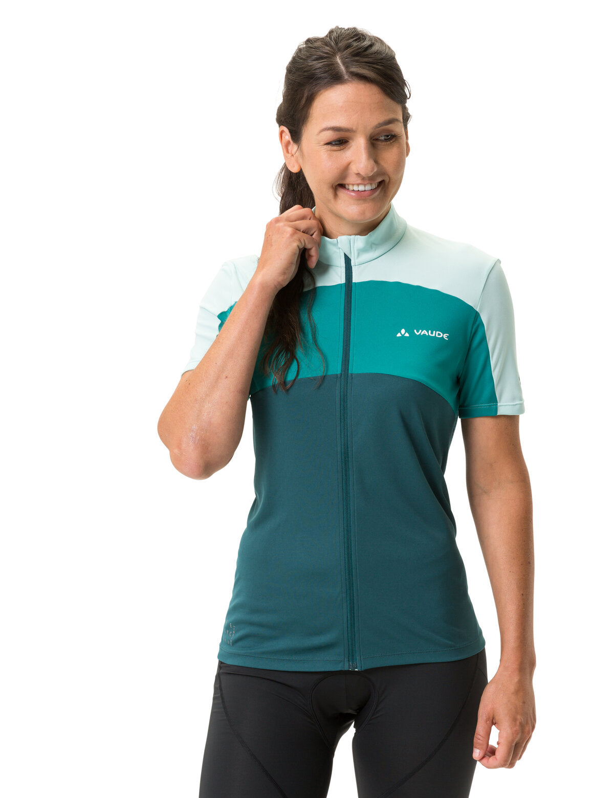 VAUDE Matera maillot manches courtes entièrement zippé femme vert