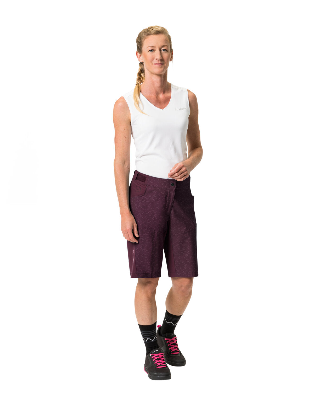 VAUDE Ledro Print Short Femme, violet