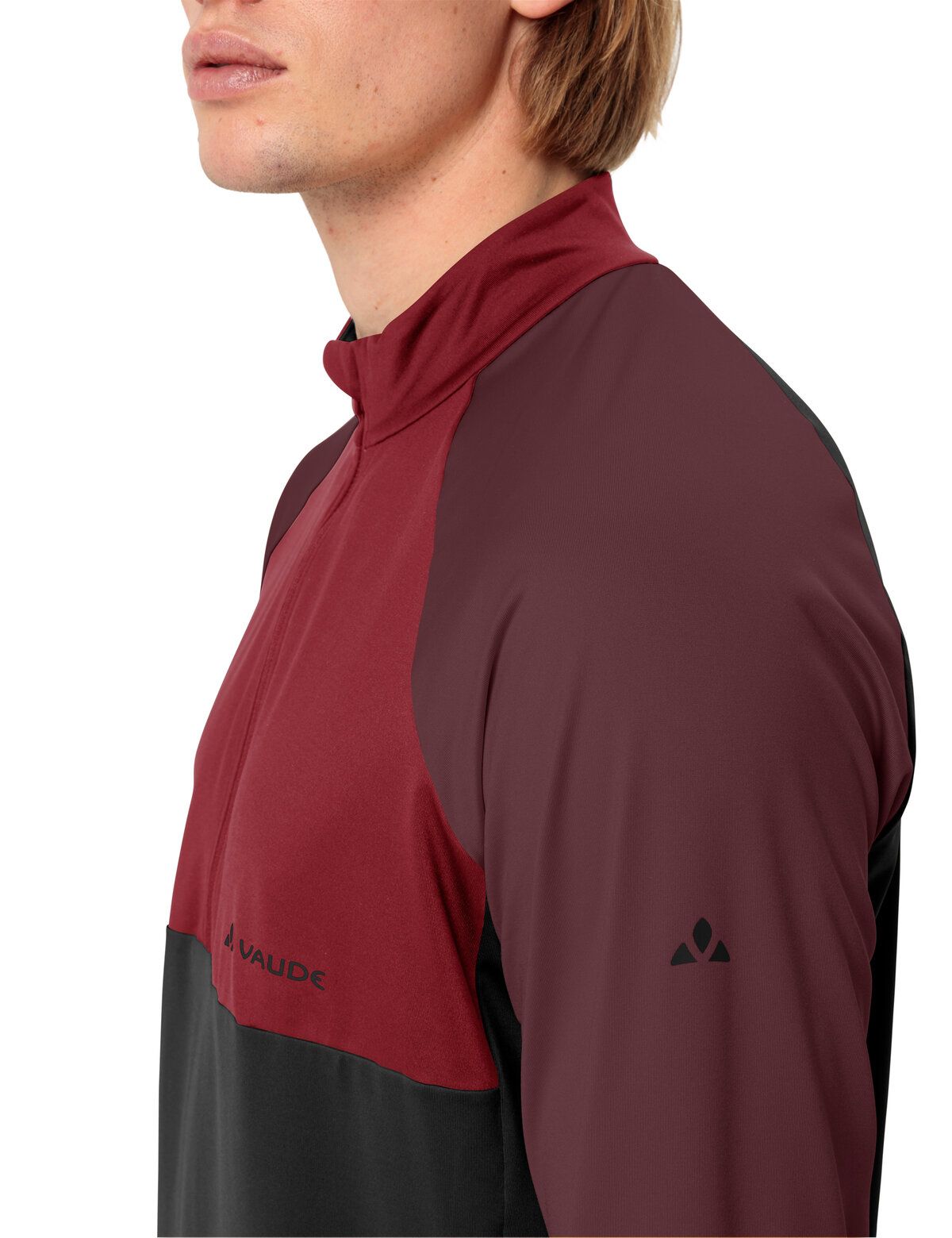 VAUDE Qimsa Halfzip LS Chemise Homme, carmin