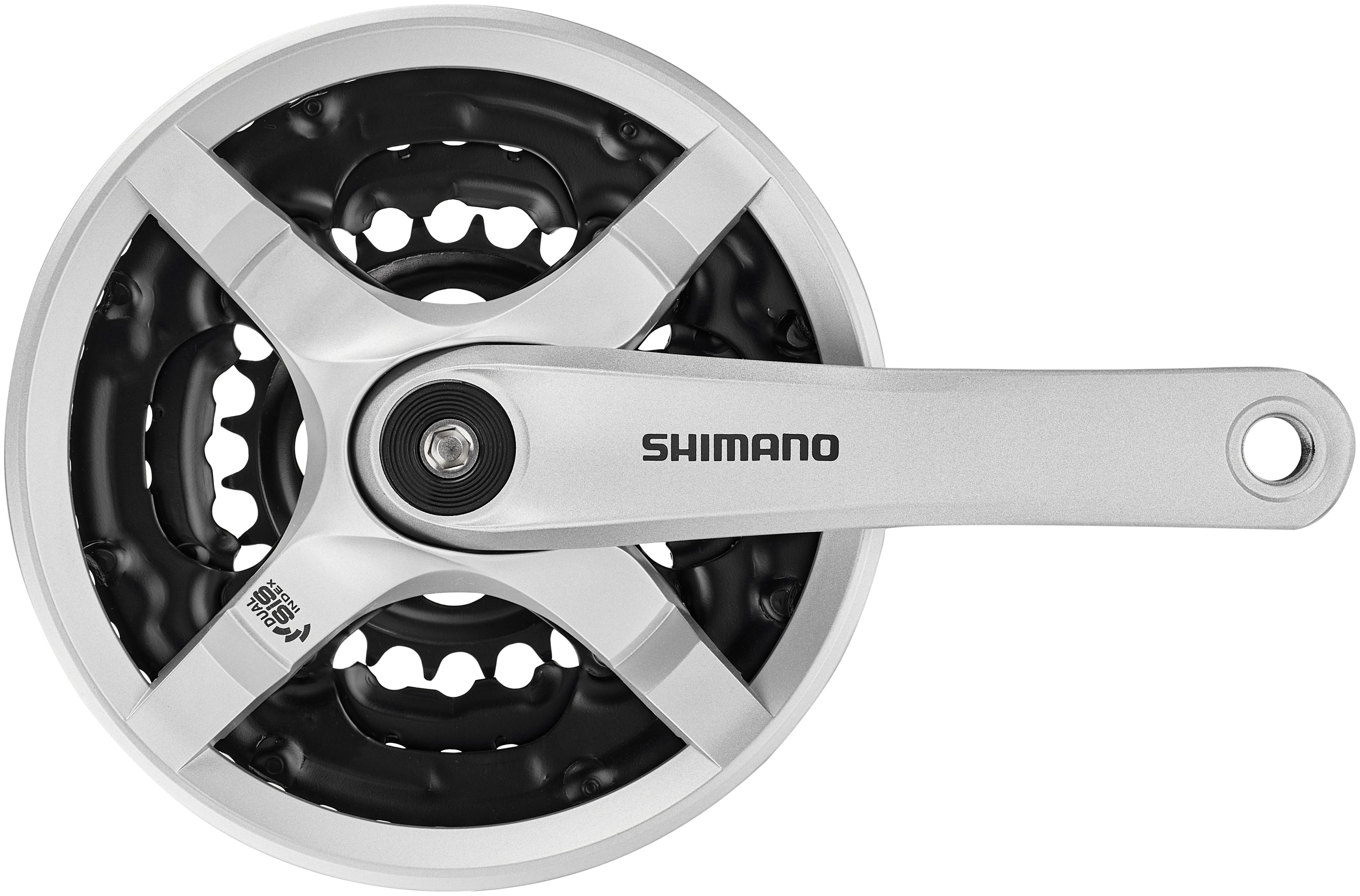 Pédalier Shimano FC-TY501 6/7/8 vitesses 42-34-24 dents avec anneau de protection de chaîne argent