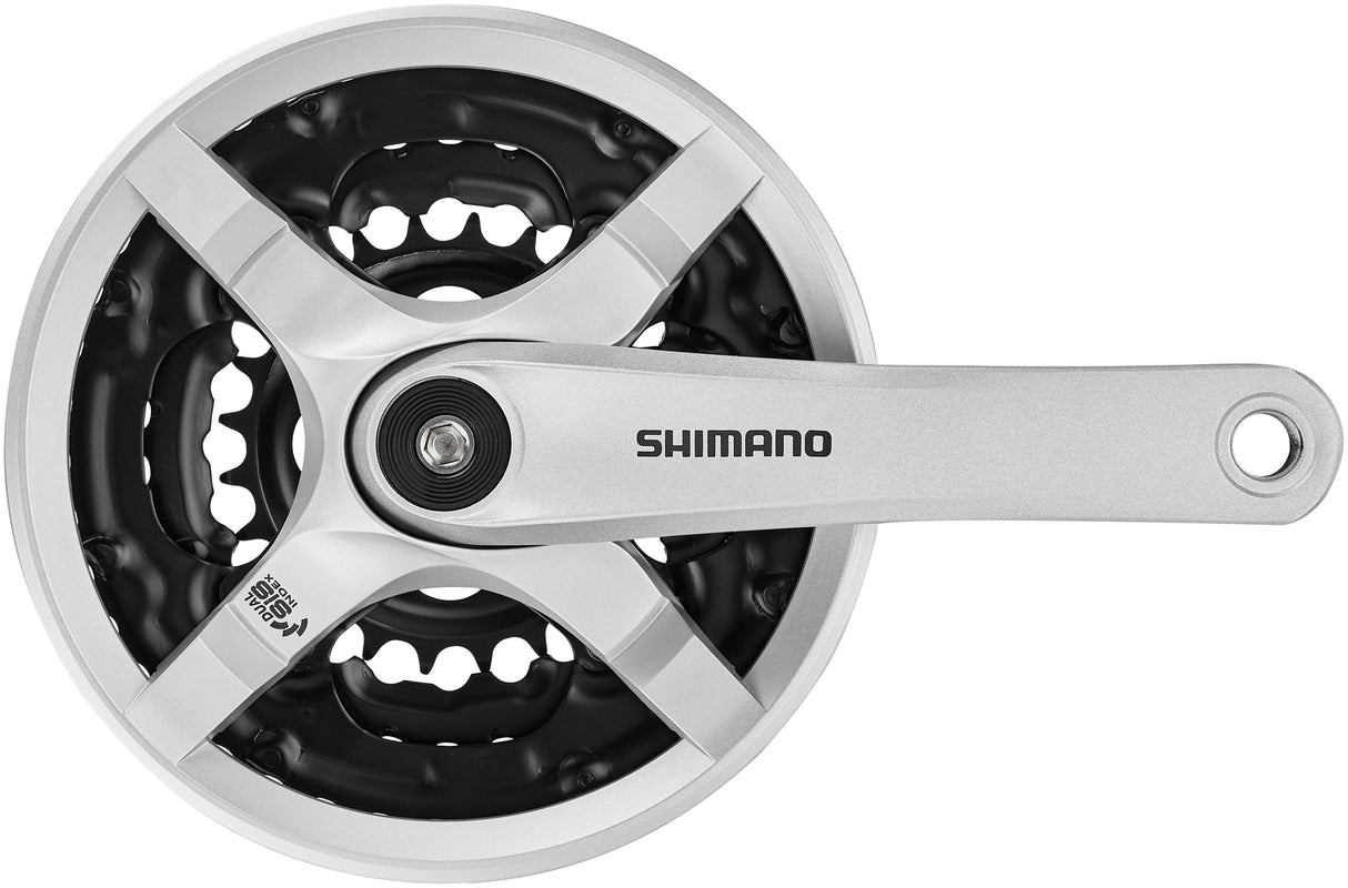 Pédalier Shimano FC-TY501 6/7/8 vitesses 42-34-24 dents avec anneau de protection de chaîne argent