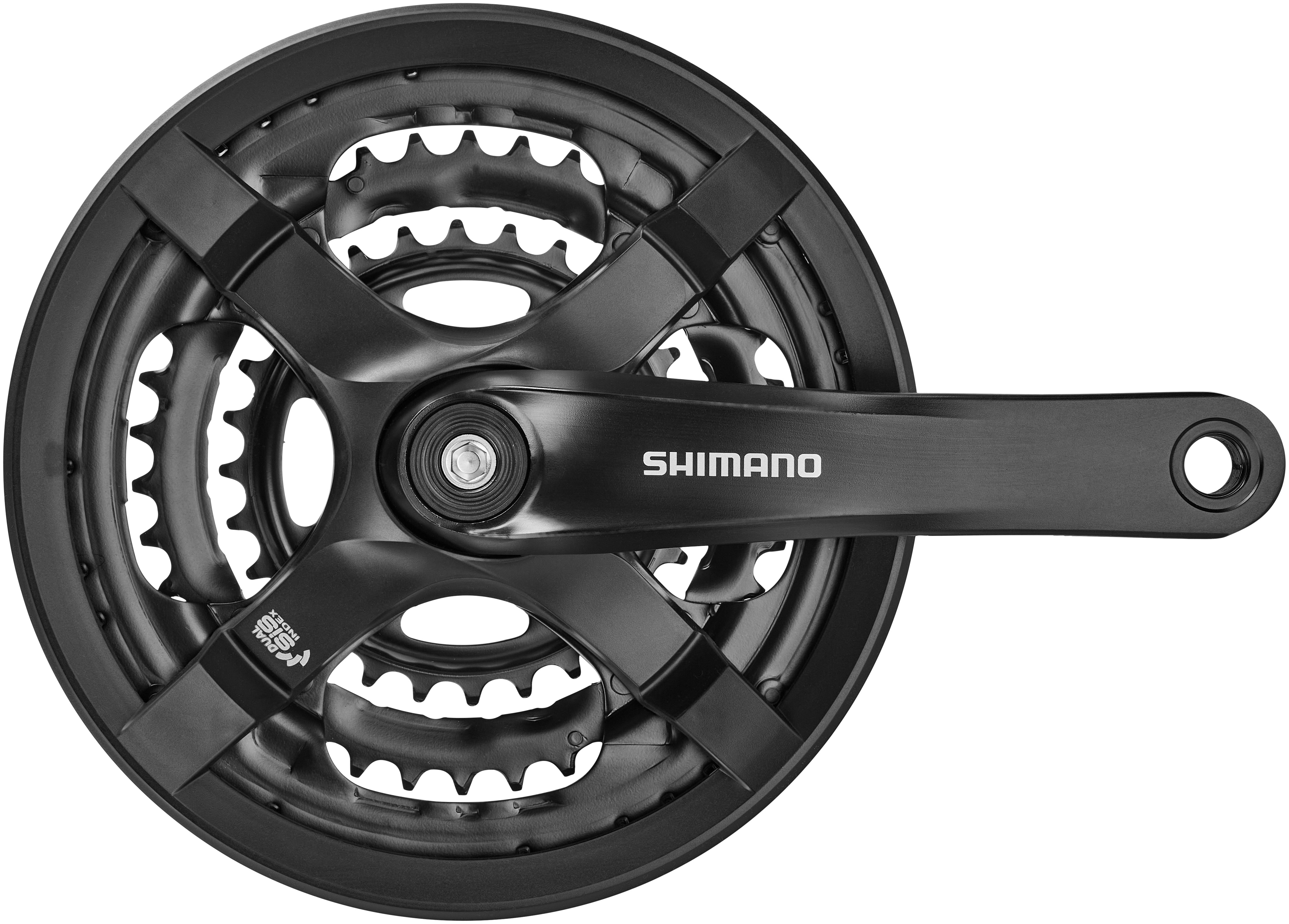 Pédalier Shimano FC-TY501 6/7/8 vitesses 48-38-28 dents avec anneau de protection de chaîne noir