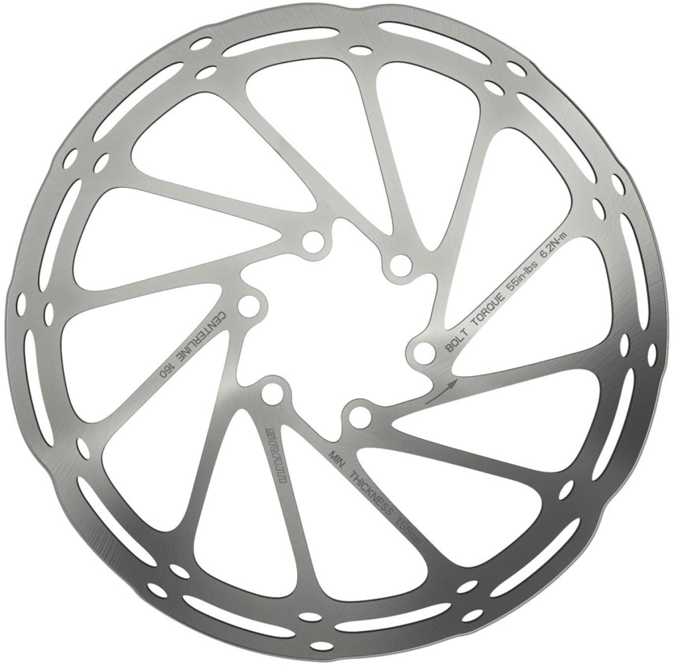 SRAM Centerline Disque de frein arrondi monobloc argent