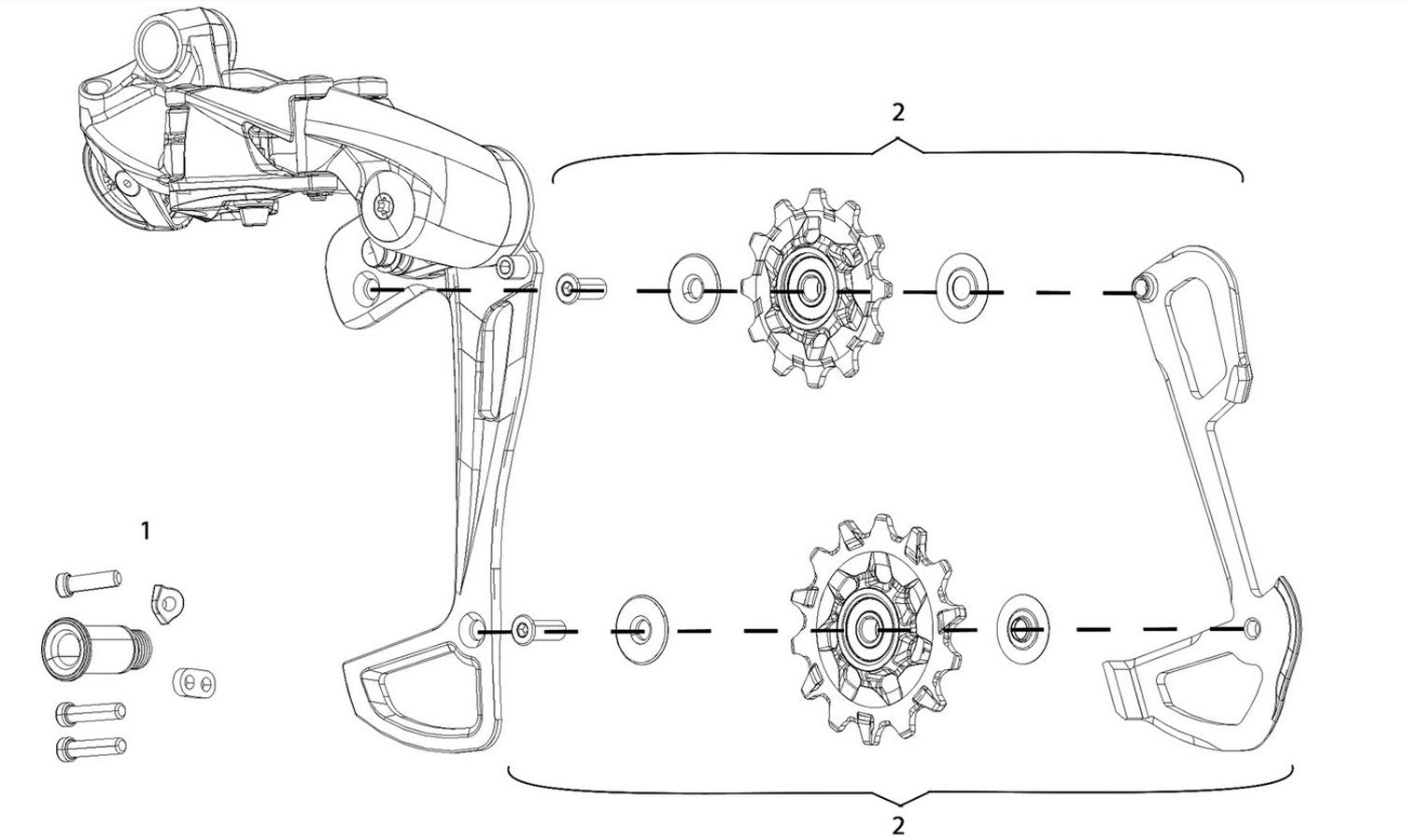 Galets de changement de vitesse SRAM X-Sync et cage intérieure pour dérailleur arrière GX Eagle