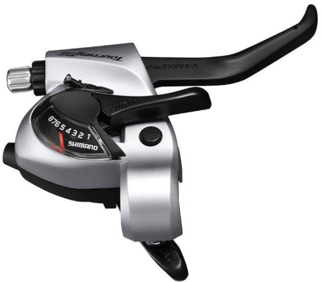 Shimano Tourney TX ST-TX800 levier de vitesse/frein pour V-Brake droit 8 vitesses argent/noir