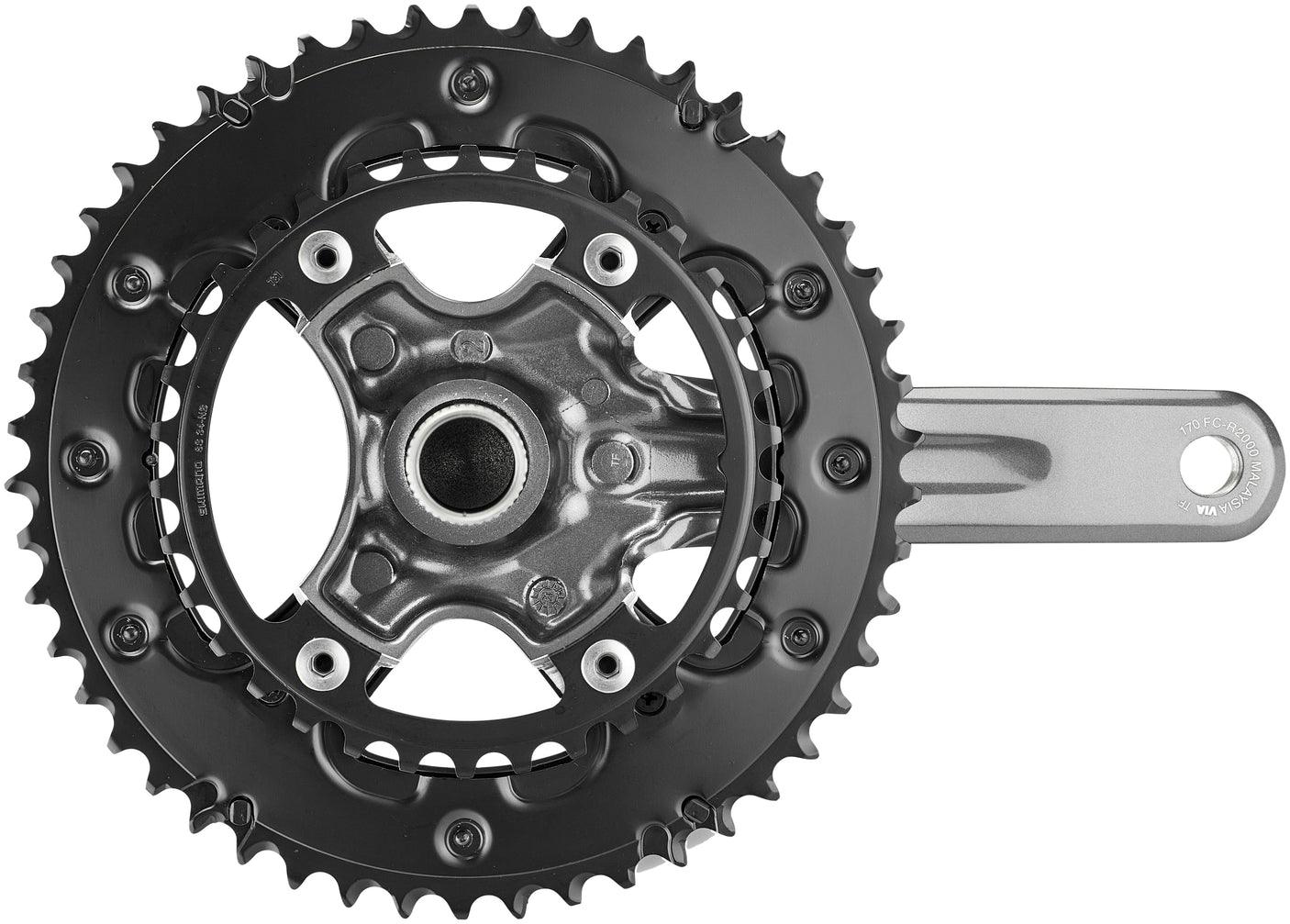 Shimano Claris FC-R2000 Kurbelgarnitur 2x8-fach 50-34 Zähne grau