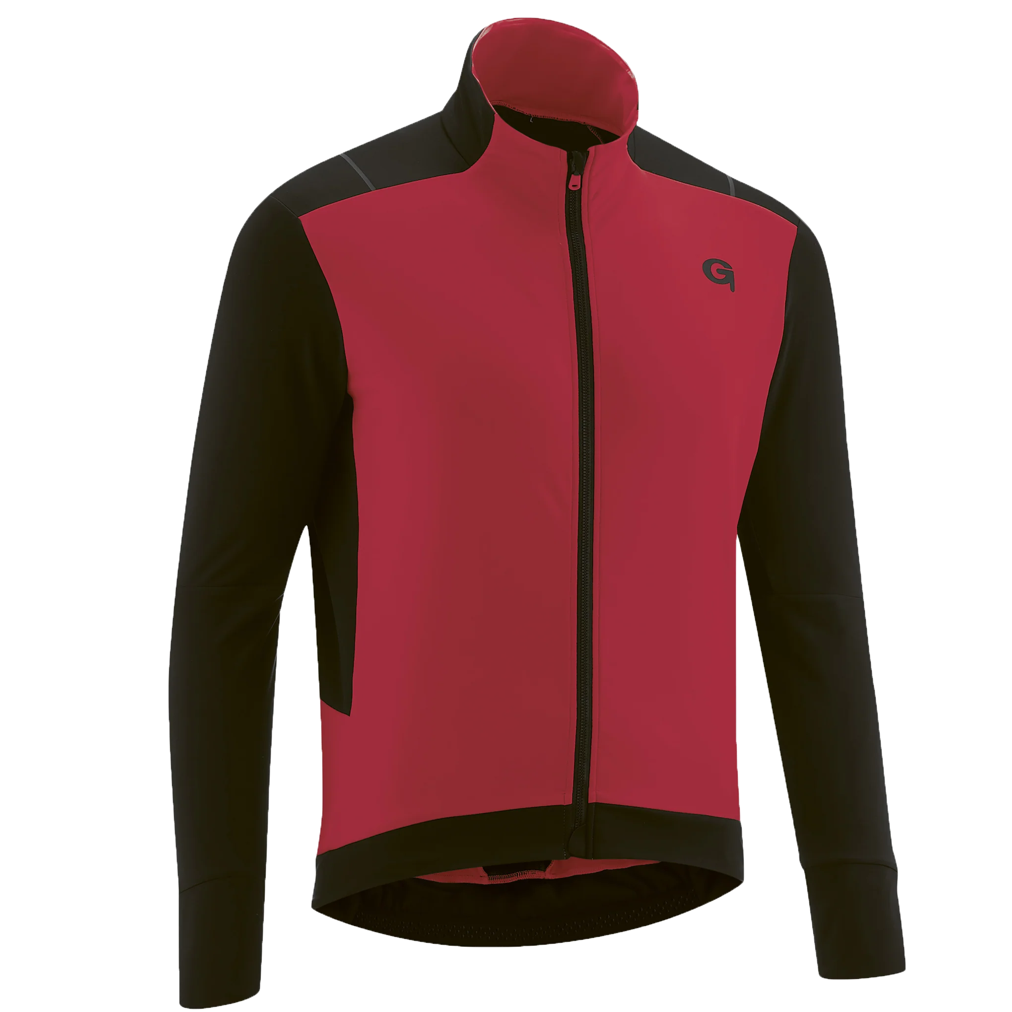 Gonso Bavella maillot manches longues avec zip intégral hommes rouge/noir