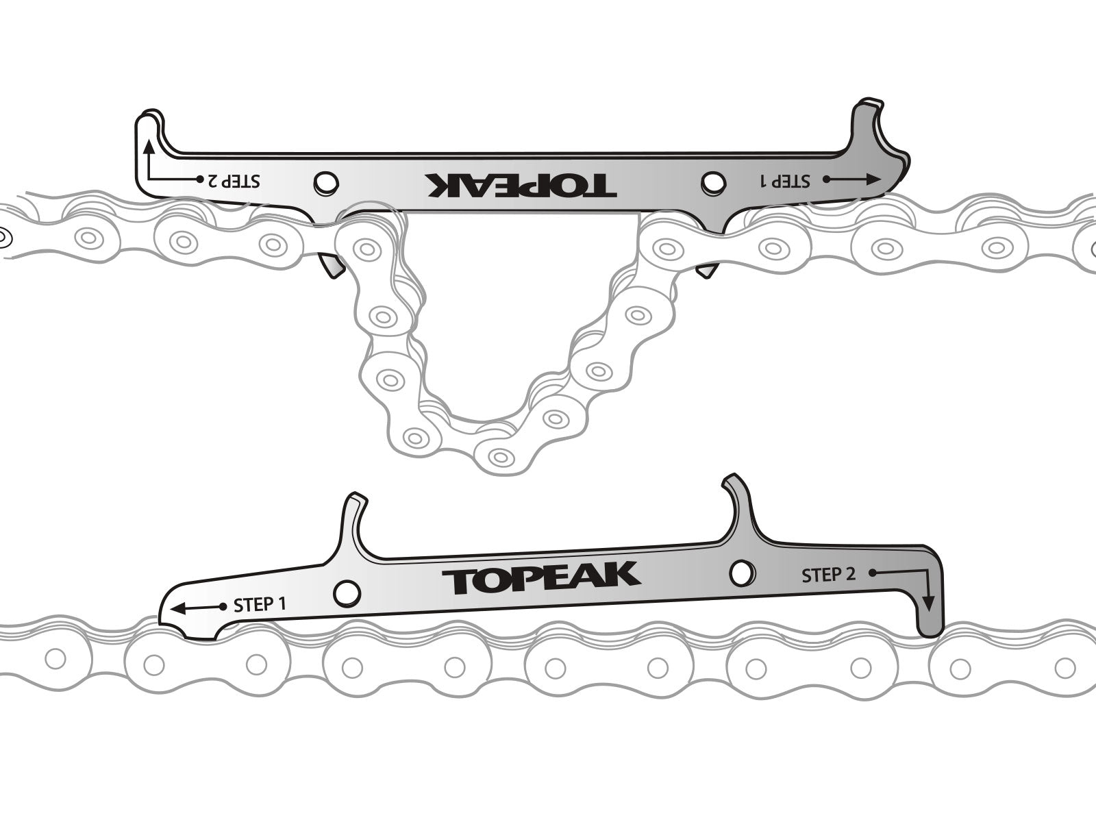 Crochet de fixation de chaîne Topeak et jauge d'usure