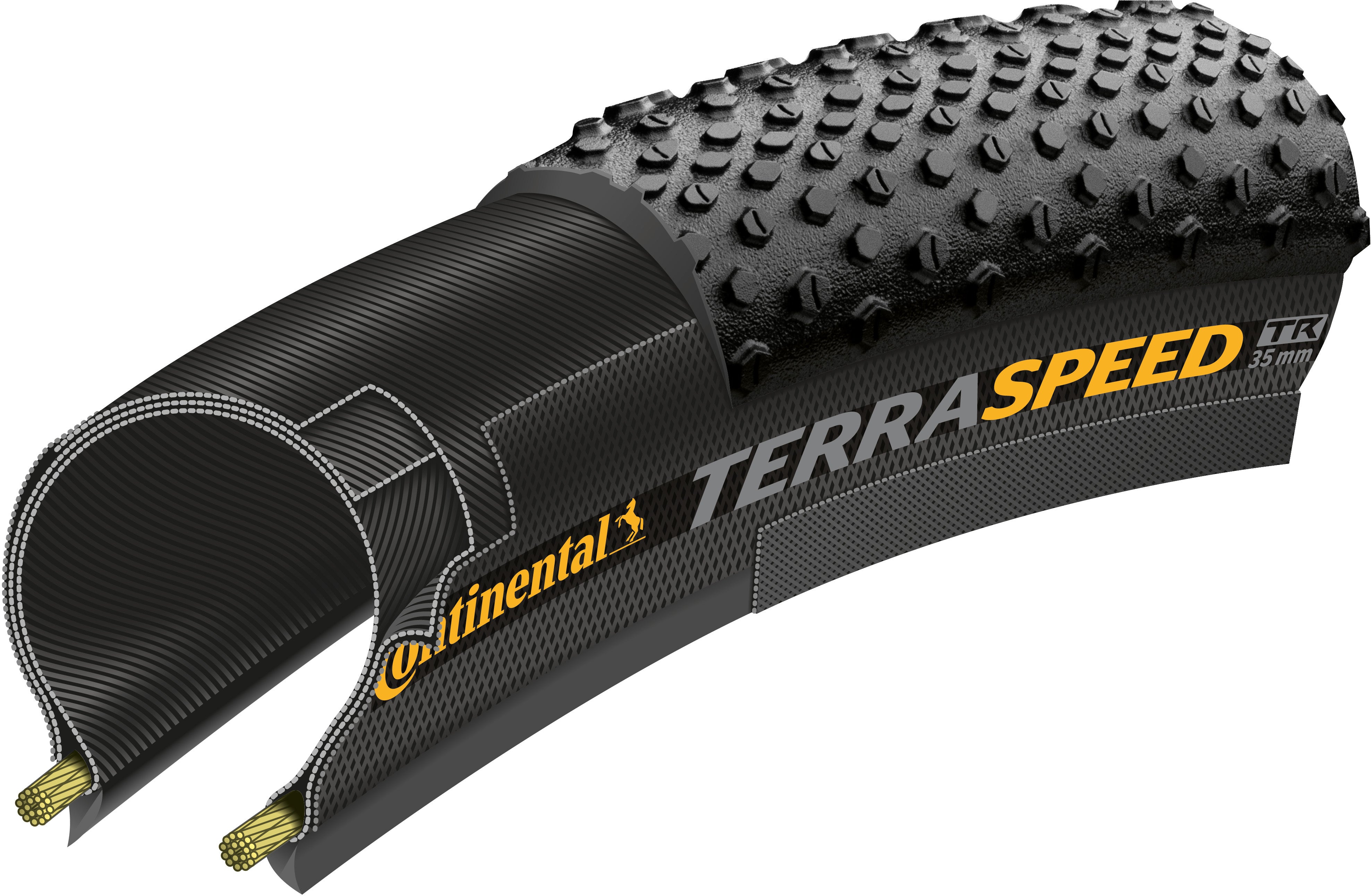 Pneu souple Continental Terra Speed ​​​​ProTection 700x45C TLR E-25 noir/marron