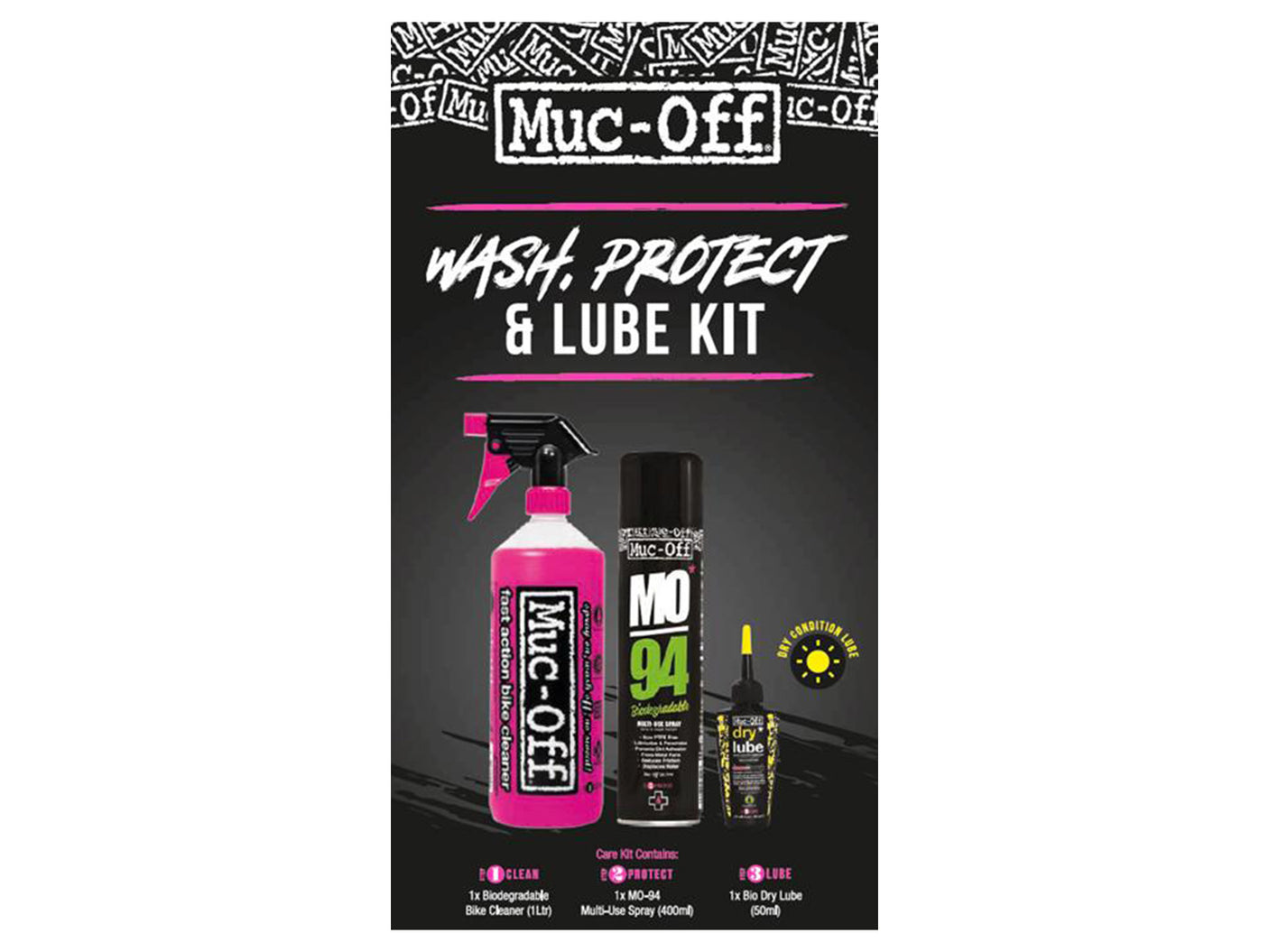 Kit de nettoyage Muc-Off Wash Protect Dry Lube