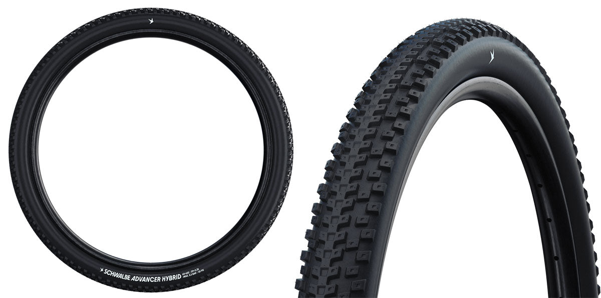 Pneu filaire Schwalbe Advancer Hybrid Active PunctureGuard Green Compound noir-réfléchissant